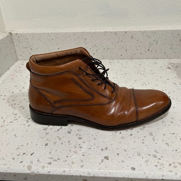 Johnson & Murphy Signature Series Brown Ankle Boots - Picture 3 of 6